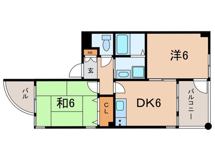 MIZUKI武庫之荘(2DK/3階)の間取り写真