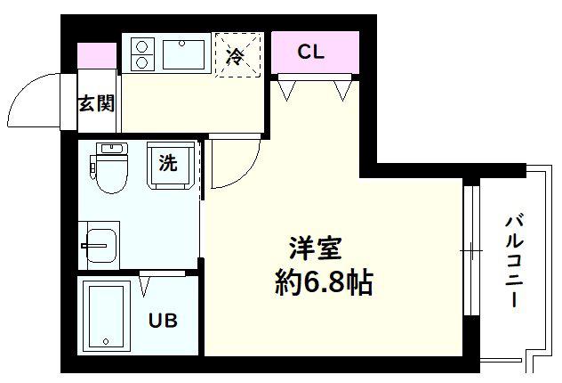 NSGATE江北1(1K/2階)の間取り写真