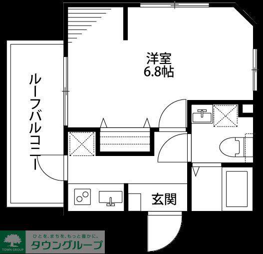 RHYTHM(ワンルーム/4階)の間取り写真