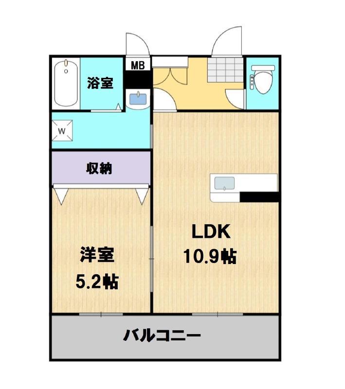  リヴェール7西条町下見(1LDK/3階)の間取り写真