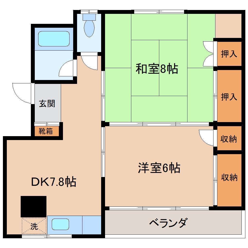 梅田ハイツ(2DK/3階)の間取り写真