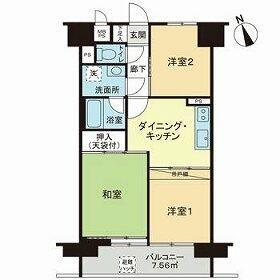ライオンズマンション練馬(3DK/11階)の間取り写真