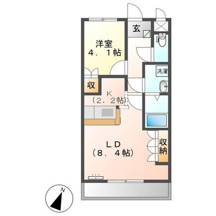 KEI.CITY.久居(1LDK/1階)の間取り写真