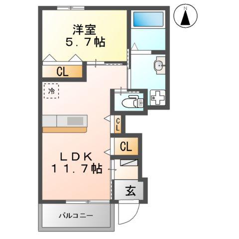 LE GRAND Y (1LDK/1階)の間取り写真