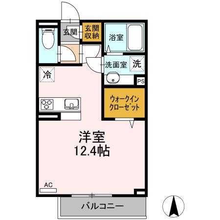 D-ROOMサンケン(ワンルーム/1階)の間取り写真