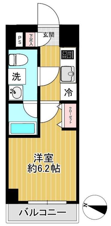 ショウケン レジデンス川崎八丁畷(1K/5階)の間取り写真