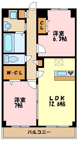 BRANCHE KT(2LDK/5階)の間取り写真