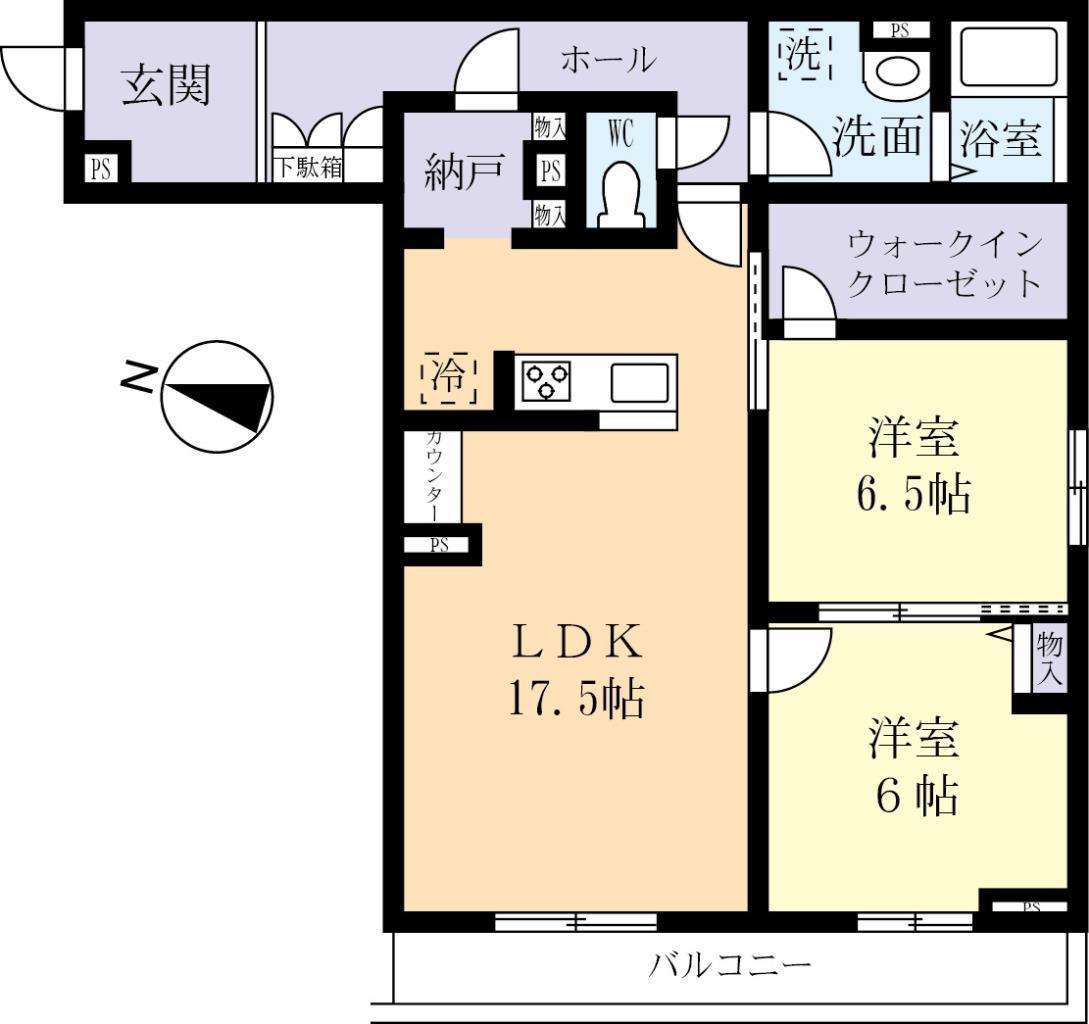 ソフィア(2LDK/1階)の間取り写真