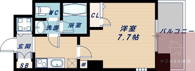 東明マンション新東(1K/8階)の間取り写真