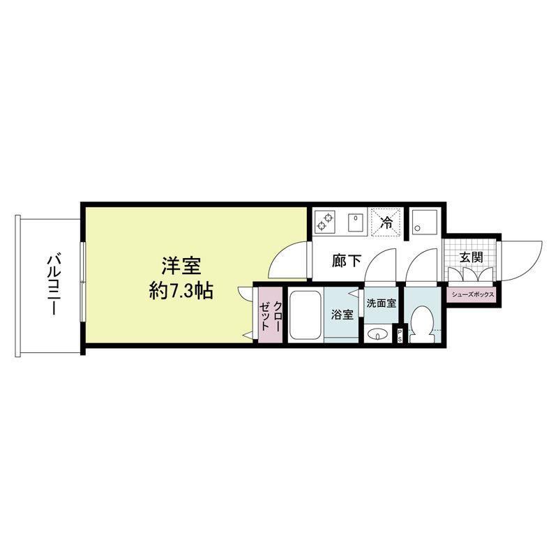 アプリーレ松屋町(1K/12階)の間取り写真