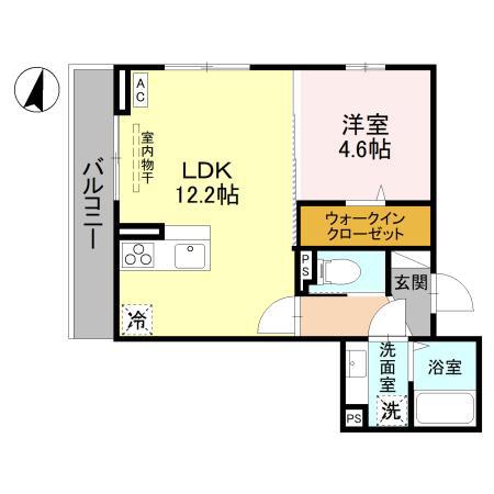 クレスタ 303(1LDK/3階)の間取り写真