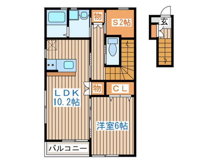 LIENII(1SLDK/2階)の間取り写真