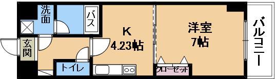エンゼルプラザイーストII(1K/3階)の間取り写真