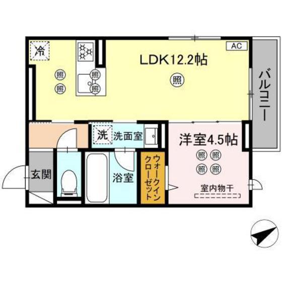 TAMURA西川口(1LDK/2階)の間取り写真
