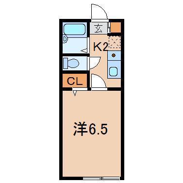 パレスサザンクロスIII(1K/2階)の間取り写真