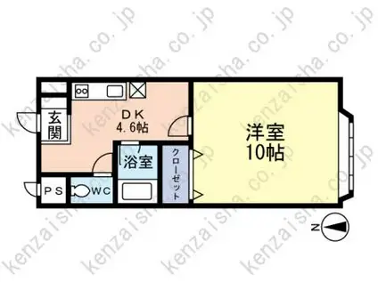 カルム参番館(1K/1階)の間取り写真