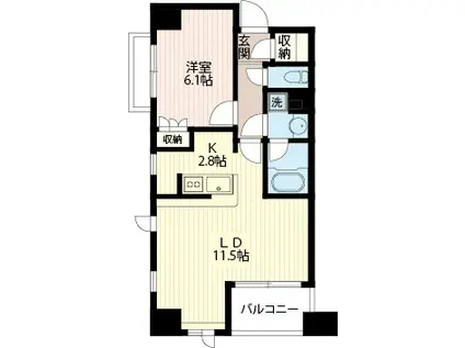 エスティメゾン北新宿(1LDK/8階)の間取り写真