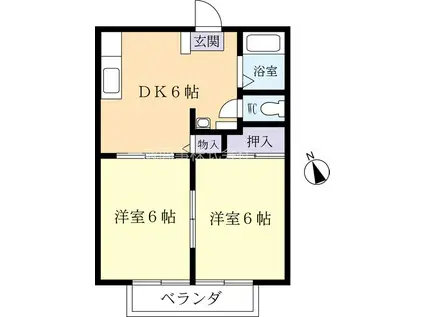 マイシティライフ50番館(2DK/2階)の間取り写真