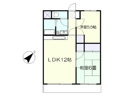 あけぼのマンション(2LDK/3階)の間取り写真