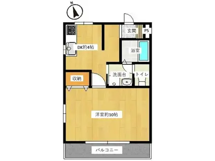 アネックス国分寺B201(1DK/2階)の間取り写真