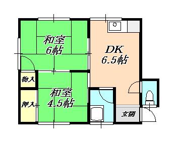 村上文化(2DK/1階)の間取り写真