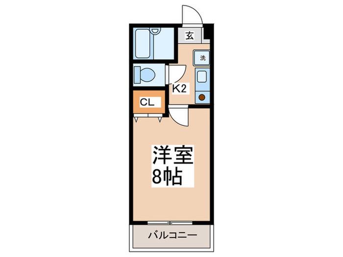 サンライズしみず(1K/2階)の間取り写真