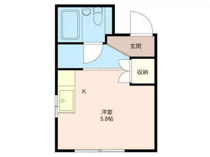 ルミエール(ワンルーム/2階)の間取り写真