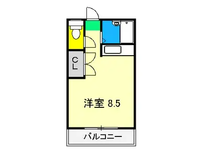 スカイテラス(ワンルーム/2階)の間取り写真