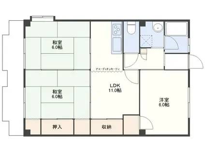グレイス住吉(3LDK/4階)の間取り写真