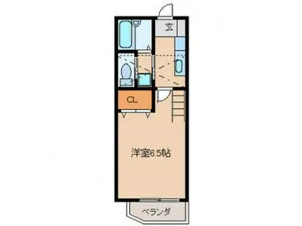 Aレガート久留米大前 A棟(1K/2階)の間取り写真