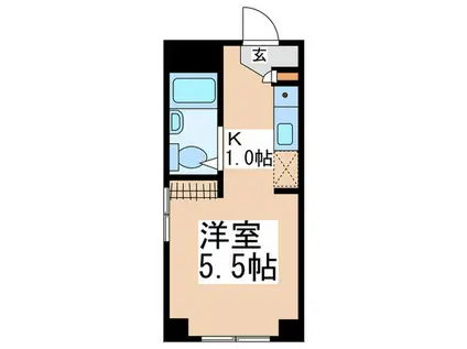 ヴェール横浜(1K/2階)の間取り写真