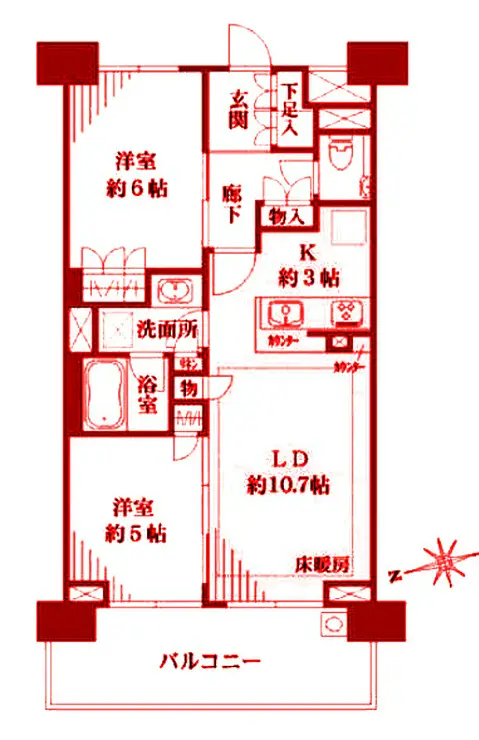 ザ・パークハウス横濱中山 2階階 間取り