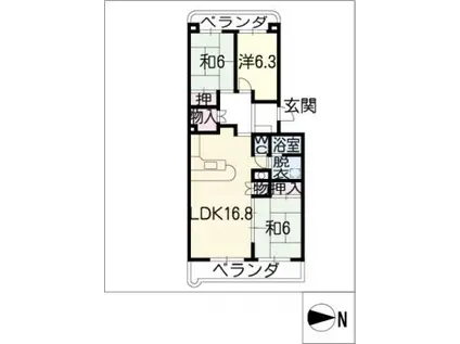 コンフォール瀬戸(3LDK/3階)の間取り写真