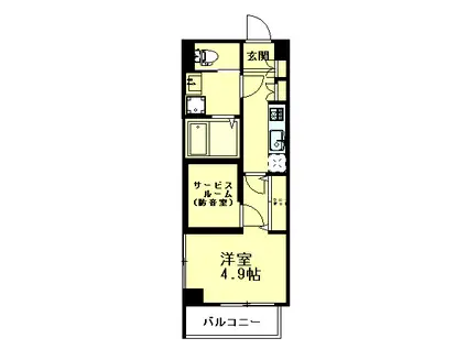 BCASA AZUMABASHI(1SK/5階)の間取り写真