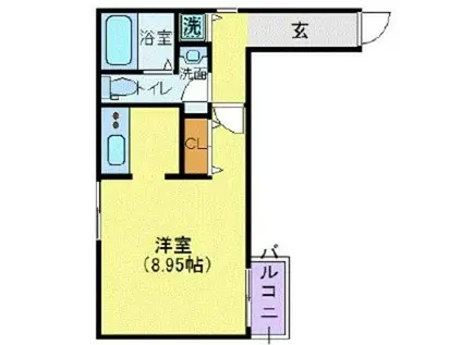 MODULOR赤坂(1K/1階)の間取り写真