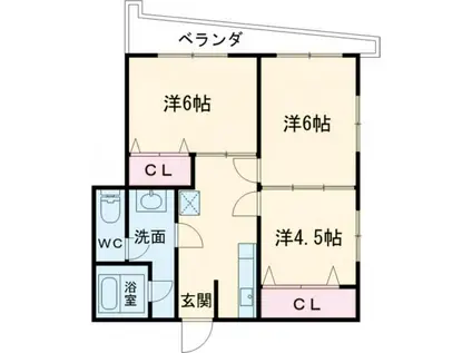 筑後屋柴田ビル(3DK/4階)の間取り写真