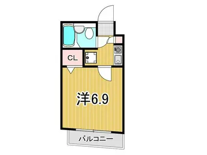 セザール綾瀬(1K/2階)の間取り写真