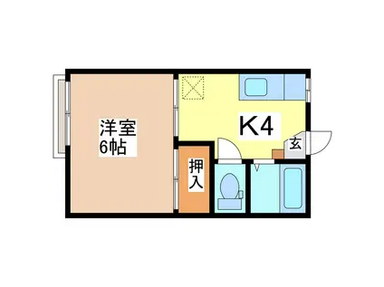 フォーブルのむら(1K/2階)の間取り写真