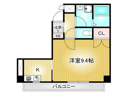 名鉄常滑線 道徳駅 徒歩7分 4階建 築19年(1K/2階)の間取り写真