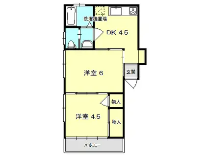 コーポシムラ(2DK/2階)の間取り写真