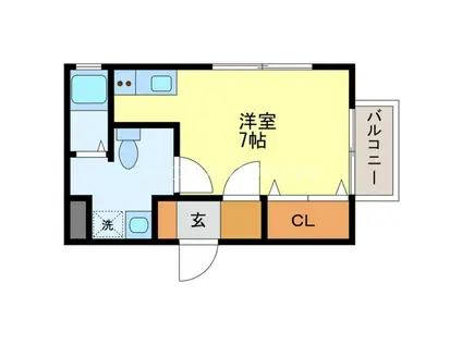 道ノ尾SC(ワンルーム/1階)の間取り写真