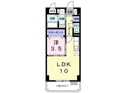 フューチャーKⅠ(1LDK/2階)の間取り写真