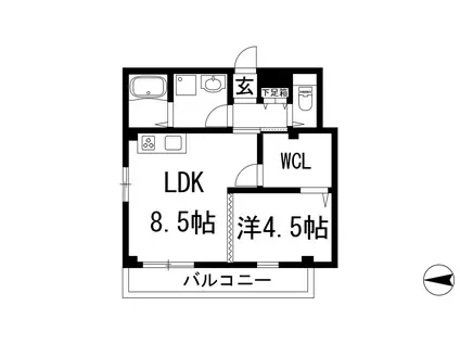 ICHITASU(1LDK/2階)の間取り写真