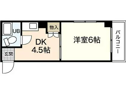 エセル三篠(1DK/4階)の間取り写真