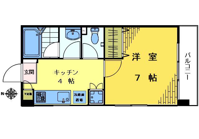 サンハイツ(1K/1階)の間取り写真