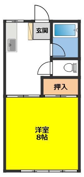 コーポS(1K/2階)の間取り写真