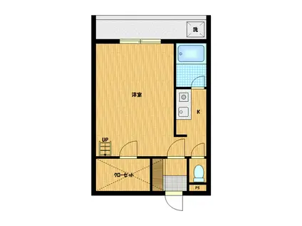 セザンヌ西高師(1K/2階)の間取り写真