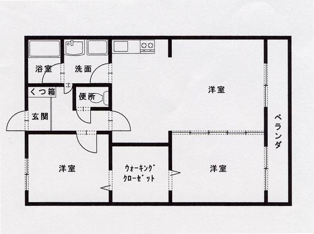 パークサイドレジデンス(2LDK/3階)の間取り写真