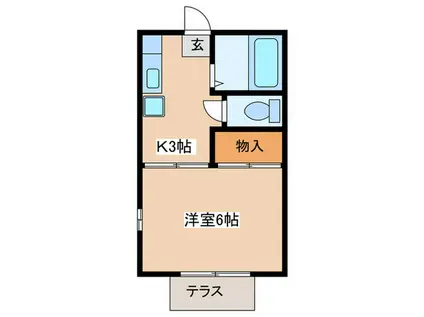 アリエス本厚木(1K/1階)の間取り写真