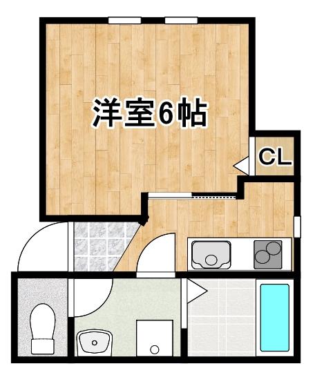 リープラス姫路宮上町(1K/2階)の間取り写真